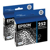 Epson T252120 2PACK OEM WorkForce WF 3620 Epson 252 T252120 Original Black Ink Cartridge 2 Pack