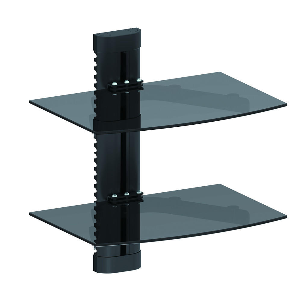 Height Adjustable DVD Wall Mount Double shelves for DVD players or AV