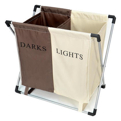 Compartiment de rangement pour sac à linge 2 compartiments à paniers repliables X-Frame - SortWise ™