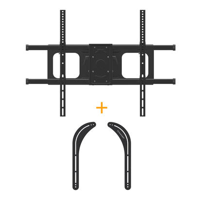 Super Solid Large Full-Motion TV Wall Mount + Universal Sound Bar Speaker Bracket-PrimeCables®