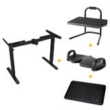 PrimeCables Cab ET101 BK STM01 1 FR02 FR03 Monitor Desk Mounts Electric Sit Stand Adjust Desk Frame Black Standing Mat Foot R