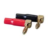 Monoprice Canada Cab 21912 Banana Plugs 1 Pair Right Angle 24k Gold Plated Banana Speaker Wire Cable Screw Plug Connectors Mo
