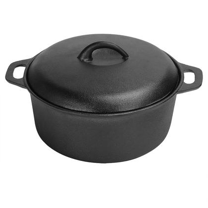 Cast Iron Dutch Oven with Dual Handles, Pre-Seasoned, 5-Quart 1Pc - LIVINGbasics®