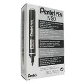 Pentel 756 N50 A 12PACK Markers Pentel N50 Bullet Tip Permanent Marker Black 12 Pack