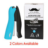 Moustache MOS S10001B Staplers Staple Removers Stand Up Stapler Half Strip 20 Sheet Capacity Moustache