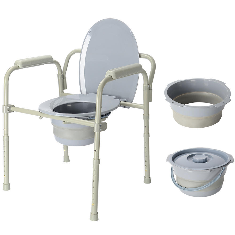 Commode Chair Aluminum alloy Toilet Seat Chair With Folding Commode