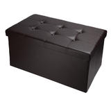 SortWise SW FSO B6 Universal Storage Boxes Folding Storage Ottoman Coffee Table Foot Rest Stool Faux Leather SortWise