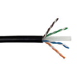 Cab BK C6SL 4GEL Cat6 6a Network Ethernet Cable 1000ft 4 Pair Cat6 550MHz UTP Solid UV Direct Burial Gel Filled Bulk Cable Bl