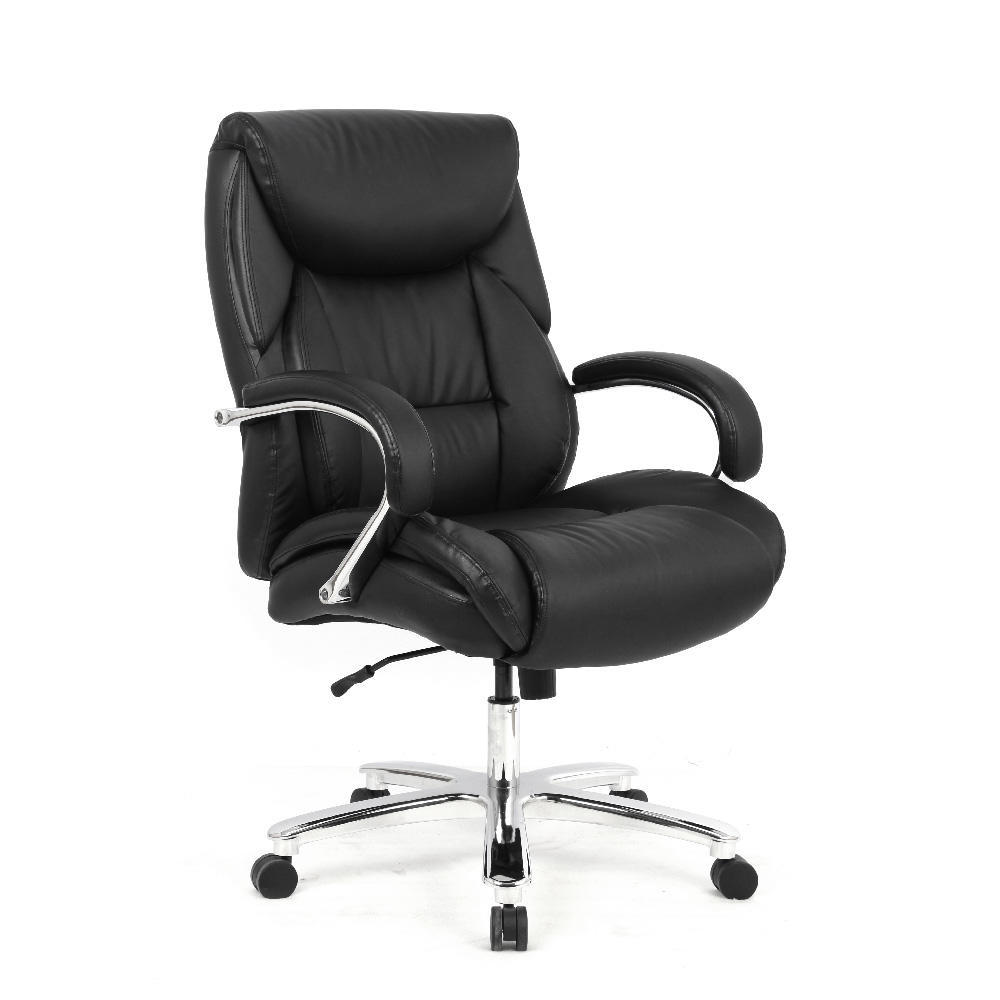 Big & Tall Bonded Leather Luxurious Office Chair Chrome Base,Support