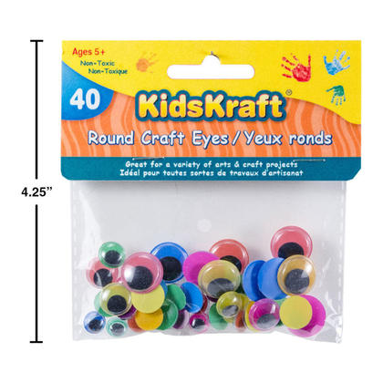 Round Moving Wiggly Wobbly Googly Craft Eye for Scrapbooking Dolls Crafts DIY, Assorted Colors/Sizes