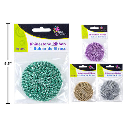 10' Rhinestone Ribbon for Wedding Cakes, Birthday Decorations and Arts and Craft Project