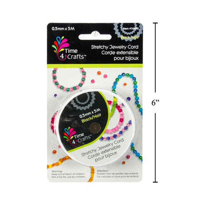 Black Stretchy Beading Cord Elastic Stretchy Jewelry Bracelet Crystal String Cord, 0.5mm x 5m