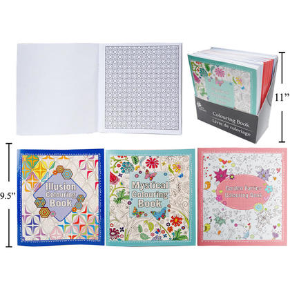Adult Coloring Book for Relaxation, 8.5 x 9.5", 32 Pages, Random Style - Time 4 Crafts