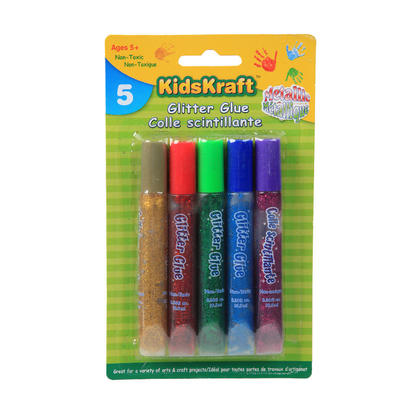 Metallic Glitter Glue in Bright Classic Colors, 5 Pieces - KidsKraft