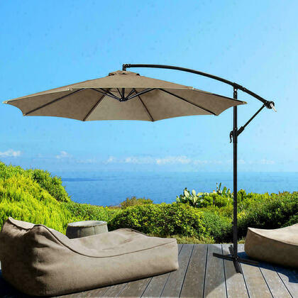 10Ft Patio Umbrella Outdoor Banana Shape Sunshade with Cross Base - Yardlab™