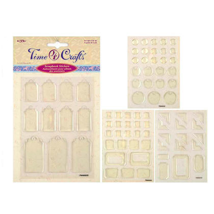 Self-Adhesive Clear Tag Stickers for Scrapbooking, Random Style - Time 4 Crafts