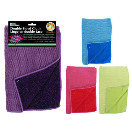 Multi-Purpose Microfiber Double Sided Dish Cloth 11.5" x 15.5", Random Color