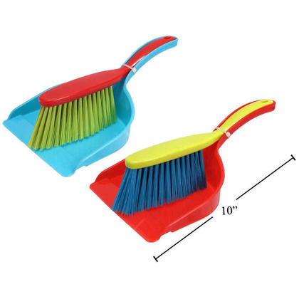 Mini Plastic Hand Held Kitchen Cleaning Dustpan & Brush Set, Random Color