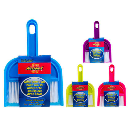 Mini Brooms Table Keyboard Dust Cleaning Whisk Dustpan Brush Set, 1 Randomized Color Per Pack