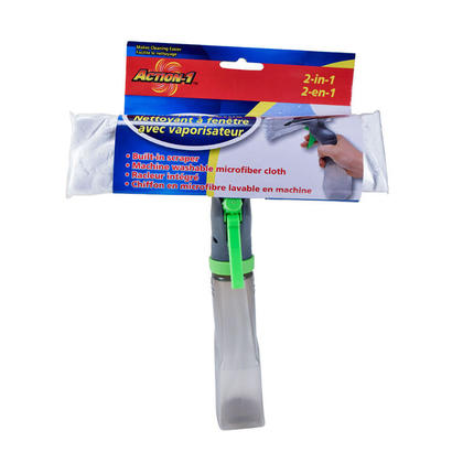 2-in-1 Window Cleaning Kit, Microfiber Cloth with Spray Bottle
