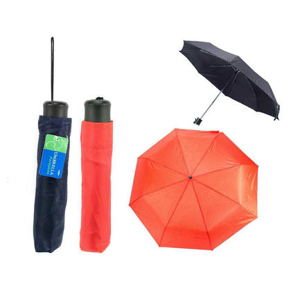 Folding Umbrella With Pouch Windproof Rain, 1 Randomized Color Per Pack