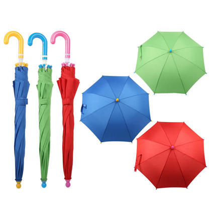 Kids Umbrella Rain-Guard Deluxe Manual 16" x 8 Panels, 1 Randomized Color Per Pack