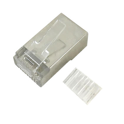 RJ45 Cat6 Plug with Insert Shielded for Round Cable (8P 8C) - Pack of 10