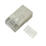 Cab CN RJ45S 100 Cat6 6a RJ 45 Jacks RJ45 Cat6 Plug with Insert Shielded for Round Cable 8P 8C Pack of 100