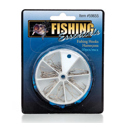 50pcs Strong Sharp Metal Fishing Hooks for Freshwater/Seawater, 4 Assorted Size