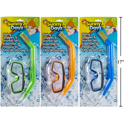 Kid Diving Mask & Snorkel Set, 1 Randomized Color Per Pack
