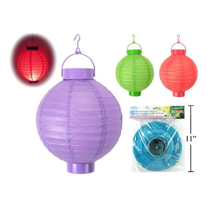 8" Chinese Paper Lantern with Led Light for Wedding Party Home Decorations, Random Color