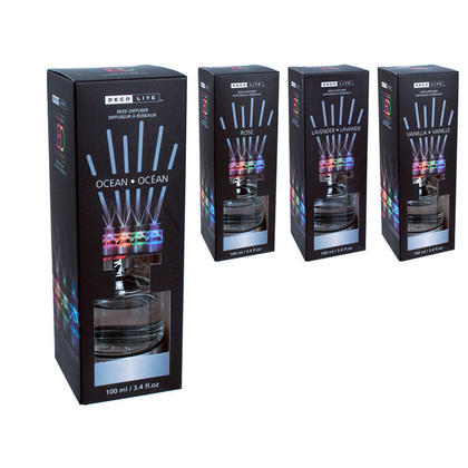 LED Reed Diffuser, Color Change , 4asst., 1 randomized style per pack, 100ml