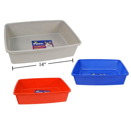 Cat Litter Pan, 4 Colors, 1 Randomized Color Per Pack - Paws