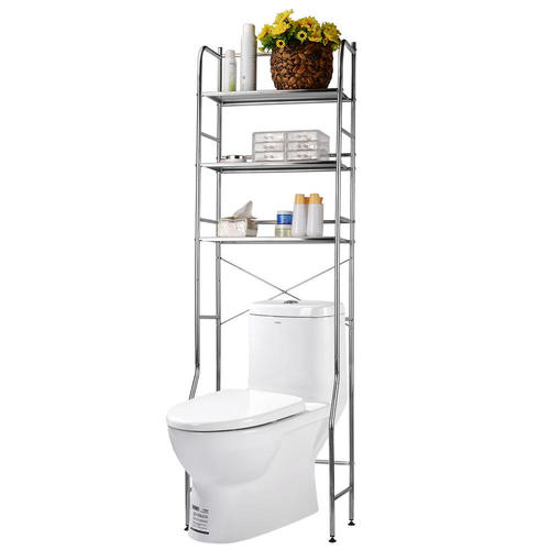 3 Tier Over Toilet Storage Rack Durable Stainless Steel Space Saver Organizer Shelf SortWise®