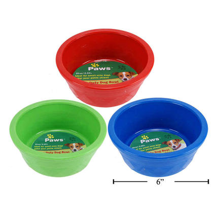 20oz Heavy Duty Pet Food Bowl, Random Color, 6" Dia.x2" H - Paws