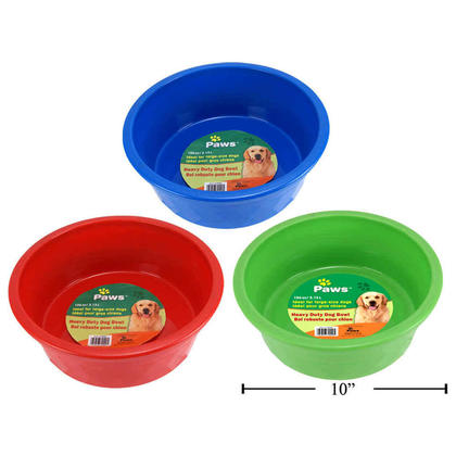 106oz Heavy Duty Pet Food Bowl, Random Color, 10.25" Dia.x 3.5" H - Paws