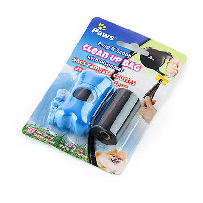Dog Waste Bag Dispenser with 2 Refill Rolls, 10 Bags/Roll, 1 Randomized Color Per Pack