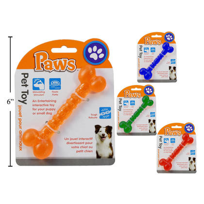 Pet Dog Bone Interactive Chew Toy, 12.5 x 4 x 1.7 cm, 1 Randomized Color Per Pack - PAWS.