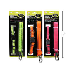 Other Brands LVC 79517 Dog Reflective Dog Collar and Leash Set for Daily Outdoor Walking Training Hiking 13 20 Random Color