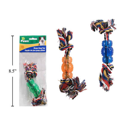 Boule à pointes dents nettoyage corde chien à mâcher jouet, 7.75"H, 1 couleur aléatoire par paquet
