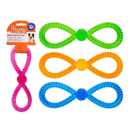 Durable Rope Ball Pet Toy, Chew Toy, 1 Randomized Color Per Pack, 10.5" - Paws