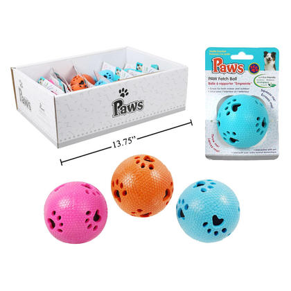 2.75" Paw Fetch Ball, Vanilla Scented, 1 Randomized Color Per Pack - PAWS.