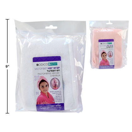 Microfiber Hair Wrap Hair Towel, 1 Randomized Color Per Pack
