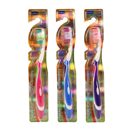 Toothbrush with Soft Tapered Bristles for Daily Use, Random Color