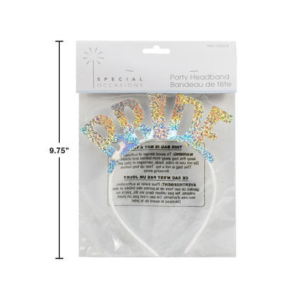 Bride Headband Holographic Finish 1Pcs