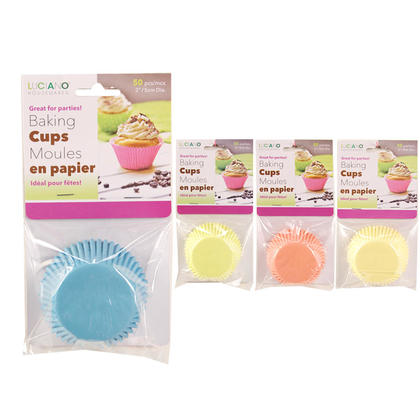 Luciano Paper Baking Cups 2" 50Pcs/Pack, 1 Randomized Color Per Pack