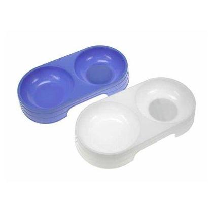 300ml Round Plastic Double Feeding Bowl, Random Color - Animooos