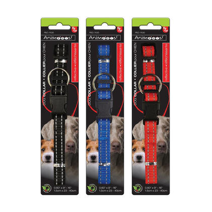 Adjustable Nylon Reflective Pet Behavioral Training Collar, 0.6" x 9.1 - 15.7", Random Color