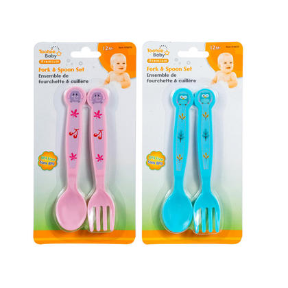 Baby Spoon and Fork Set 2Pcs/pack 1 randomized color per pack