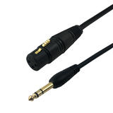 Cab PAU 326 All Professional Audio Cables XLR 3 pin Female to 1 4 Inch TRS Male Balanced Cable Black